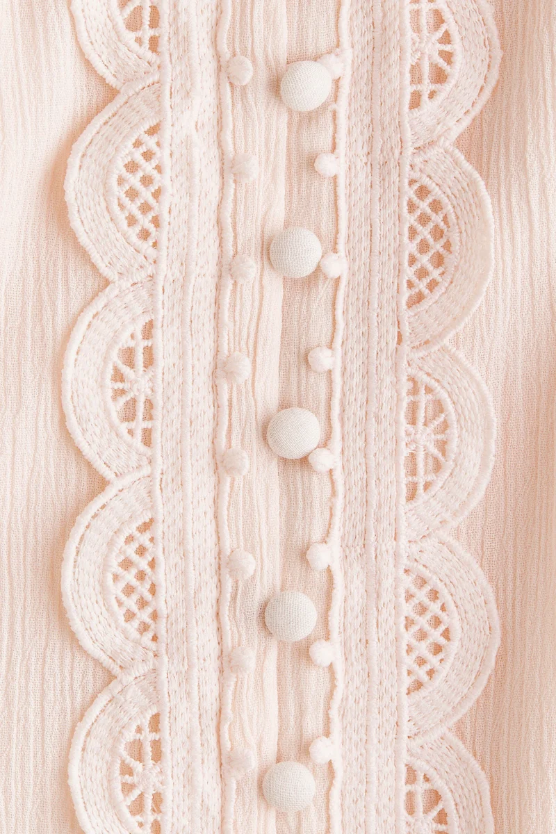 اتش اند ام فستان قطني مزين بالدانتيل